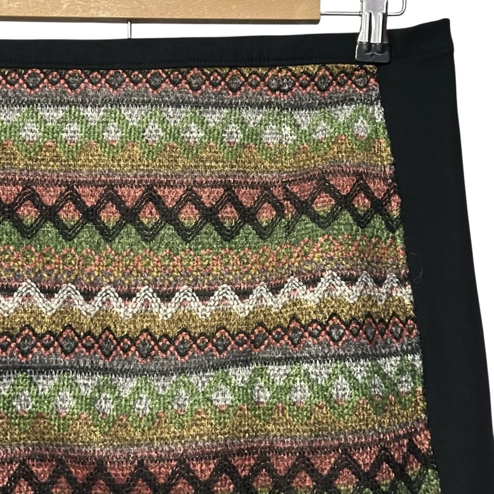 Skhoop Patsy Short Skirt Black Brown Green Woven Knit Sweden Scandinavian Size M - Picture 8 of 12